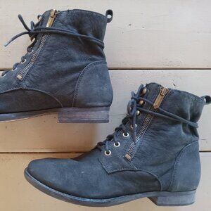 Sam Edelman Black Suede Ankle Booties Size 8